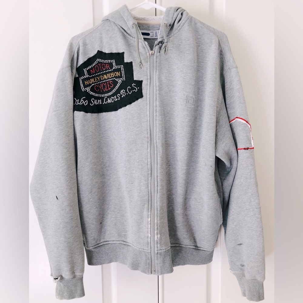 VTG 80s Harley, Davidson, Cabo Hard Rock Cafe New York Sav full zip hood men's M